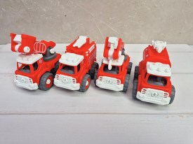 Set 4 camioncitos de bomberos 